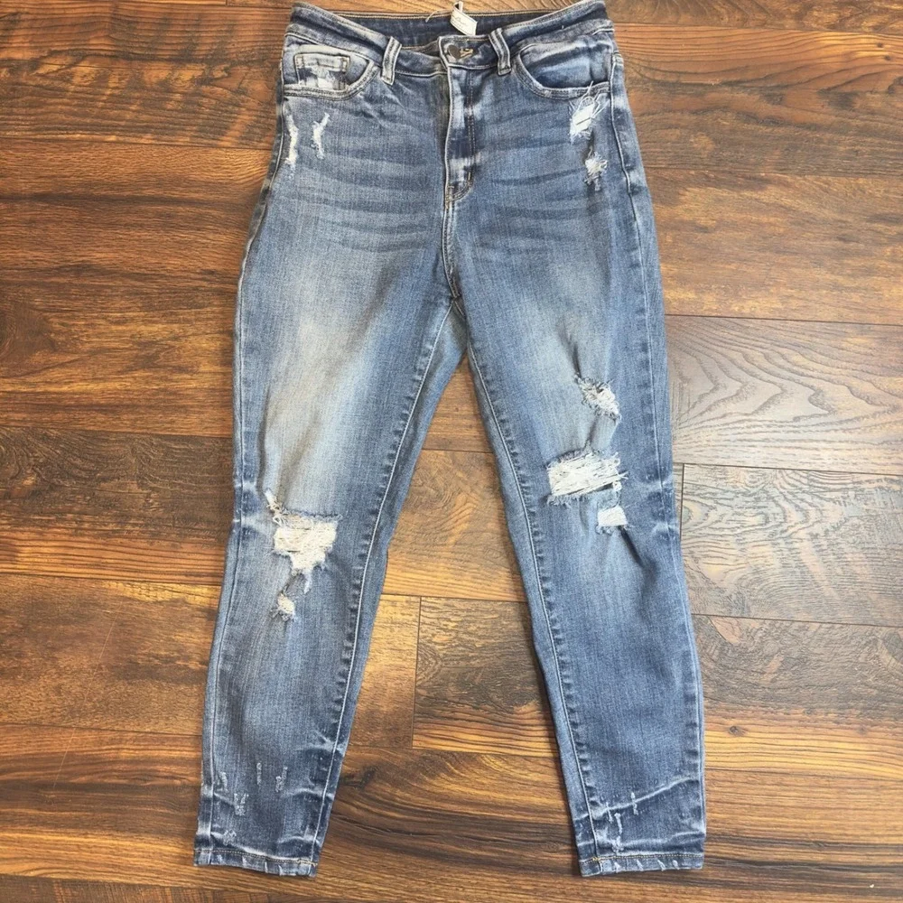 KanCan Signature Kurvy Ultra High Rise Ankle Skinny Jeans Distressed Size 27